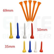Plastic Golf Tees 35mm/50mm/69mm Sizes Available - Various Qty's