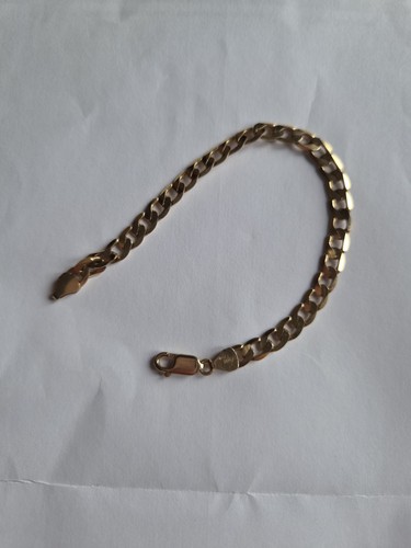 9ct yellow gold curb bracelet - gold,
