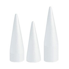 16x Craft Foam Cones White
