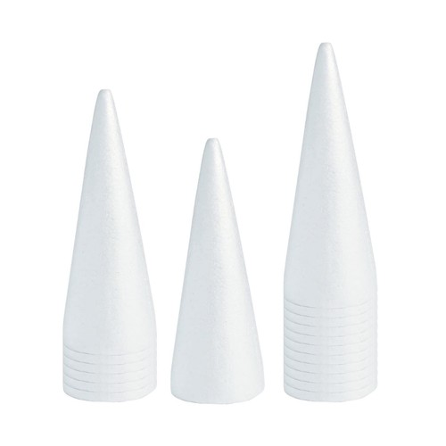 16x craft foam cones white - craft,