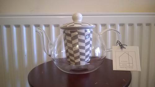 Scandi home glass teapot with - ,