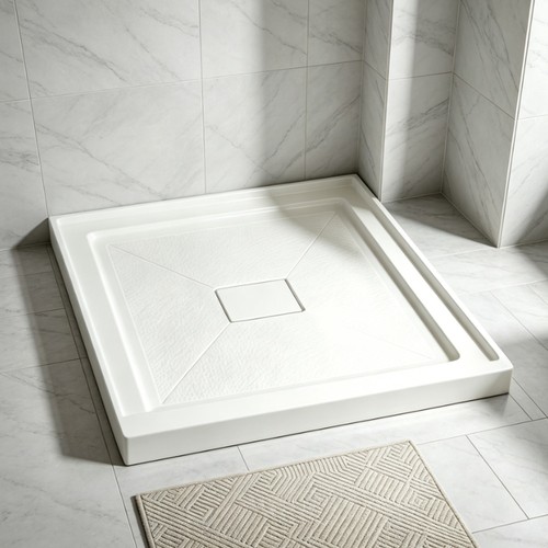 Glossy white finish - glossy, 36"dx36"w