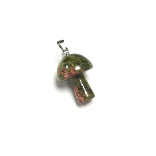 Unakite mushroom pendant - unakite,