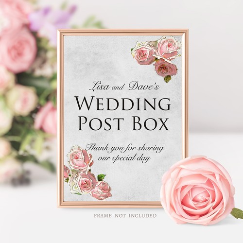 Wedding post box - box, sign