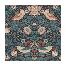 William Morris At Home Strawberry Thief Deep Blue Wallpaper
