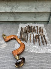 Antique Marples Hibernia Brace Drill With Bits Vintage Tools