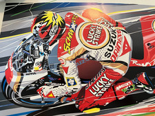 Randy Owens Print "Kevin Schwantz on the Lucky Strike Motorcycle" REDUCED PRICE