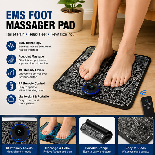 Electric ems foot massager - massager, pad