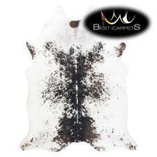 AMAZING artifical Cowhide Rug Cow printed white brown salt & pepper Large size 