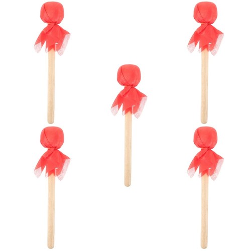Red felt drum mallets - felt, 5pcs