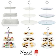 3 Tier Glass Ceramic Cake Stand Afternoon Tea Wedding Plates Party Tableware