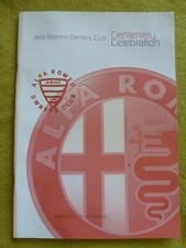 ALFA ROMEO OWNERS CLUB / AUG 2010 CENTENARY CELEBRATION