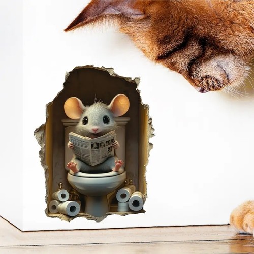 Mouse hole toilet - toilet, wall