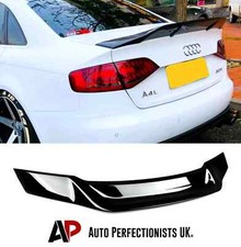 Audi A4 B8 Saloon Gloss Black Rear High Kick Ducktail Boot Spoiler Wing 08-16