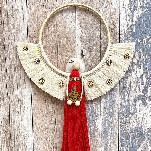 Macrame angel wall hanging - macrame,