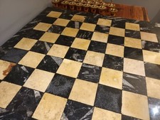 Chess Board, unique fossil marble, extra large, coffee table top, hand crafted, 