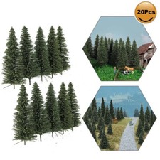 20pcs 10cm Model Pine Trees Deep Green Pines For OO Scale Model Railroad Layout