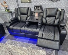 Orlando Electric Recliner.  Black, Grey or Brown 3 Seater , USB, LED See Photos
