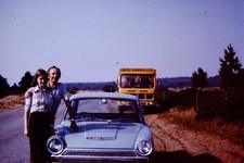 OCT 1975 Woman Man Ford Cortina Car Boyd Gibbins LTD Truck Kodachrome Slide CC-D
