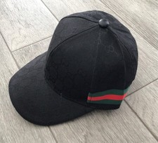 MENS GUCCI ALL OVER LOGO BASEBALL CAP BLACK   (NON ORIGINAL BUT AMAZING QUALITY)