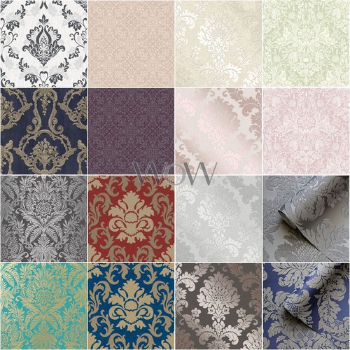 Damask wallpaper glitter - damask,