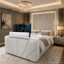 High headboard bed - headboard, tv