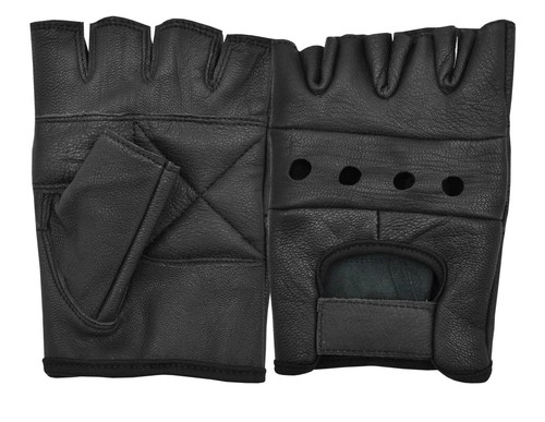Real leather fingerless - fingerless, gloves