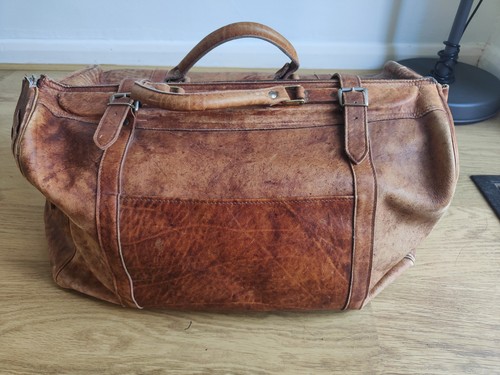 Genuine leather vintage duffel - genuine,