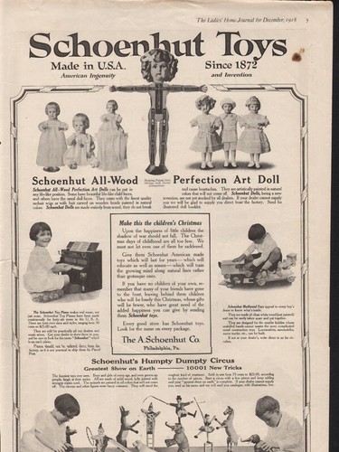 1918 schoenhut toy - schoenhut,