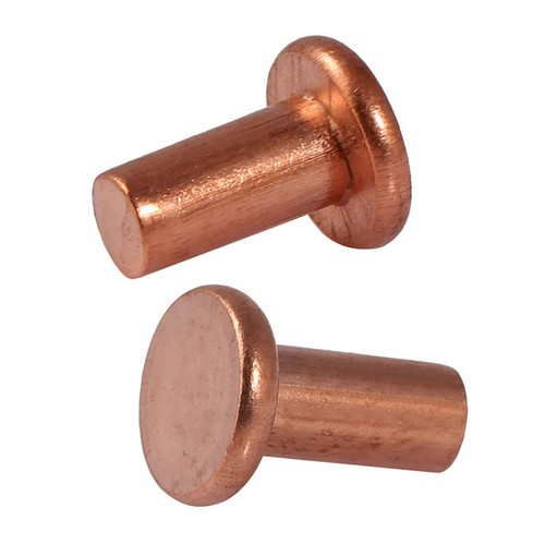 Red copper flat head solid - red,
