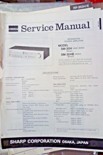 Sharp 30h sm 30hb stereo - sm-30h,