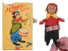 1950's German Schuco Clockwork Dancing Monkey Drummer