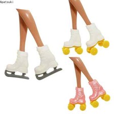 Fashion Ice Skates For 11.5" Doll Shoes Pink White Roller Skating Shoes 1/6 Toys
