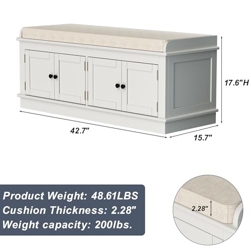 White modcart storage bench - white,