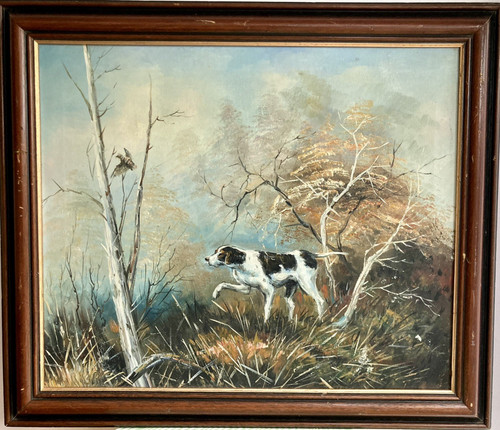 Vintage oil painting canvas - on,