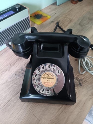 Bakelite telephone dial - telephone,