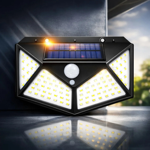 Solar powered 100 led motion - led,