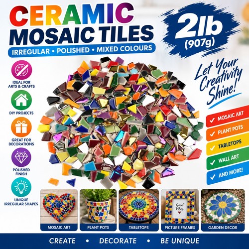 2lb mixed broken ceramic - mixed,