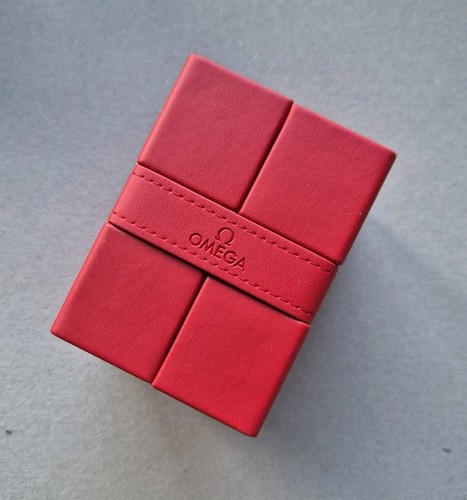 Omega red leather watch box - omega,