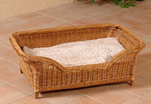 Wicker dog bed single - wicker, /