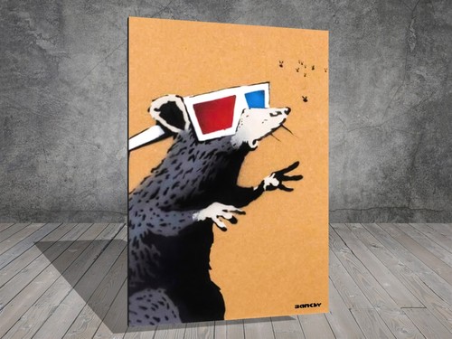 Banksy rat wearing glasses - banksy, 3d