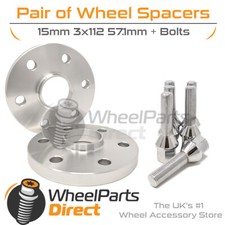 Wheel Spacers (2) & Bolts 15mm