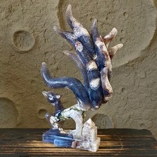 Hand Carved Black Limbus Agate nine-tailed fox - Crystal Sculpture Art - 3.1LB