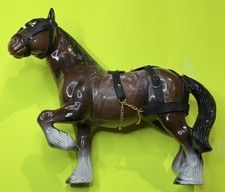 Vintage 1983  Clydesdale Horse Model Figure Toy 9" Made in Hong Kong