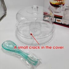 Myiosus Cake Stand with Dome Lid, Plastic Serving Platter, 6-in-1, Includes 2 Sp