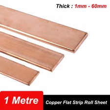 1 Metre Copper Cu Metal Flat