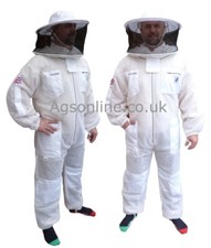 Bee Keeping Suit Ventilated 3 Layer Ultra WHITE Round Hat beekeeper Apiary 🐝