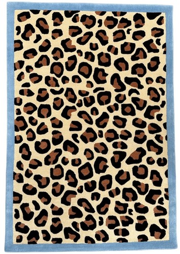 Hand tufted leopard - leopard, wool