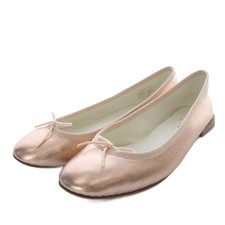 Unused Repetto Cendrillon AD Metallic Ballet Shoes Pumps Flat Ribbon Motif