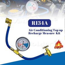 R134A Air Conditioning Refrigerant Charging Hose with Gauge Kit for Europe and